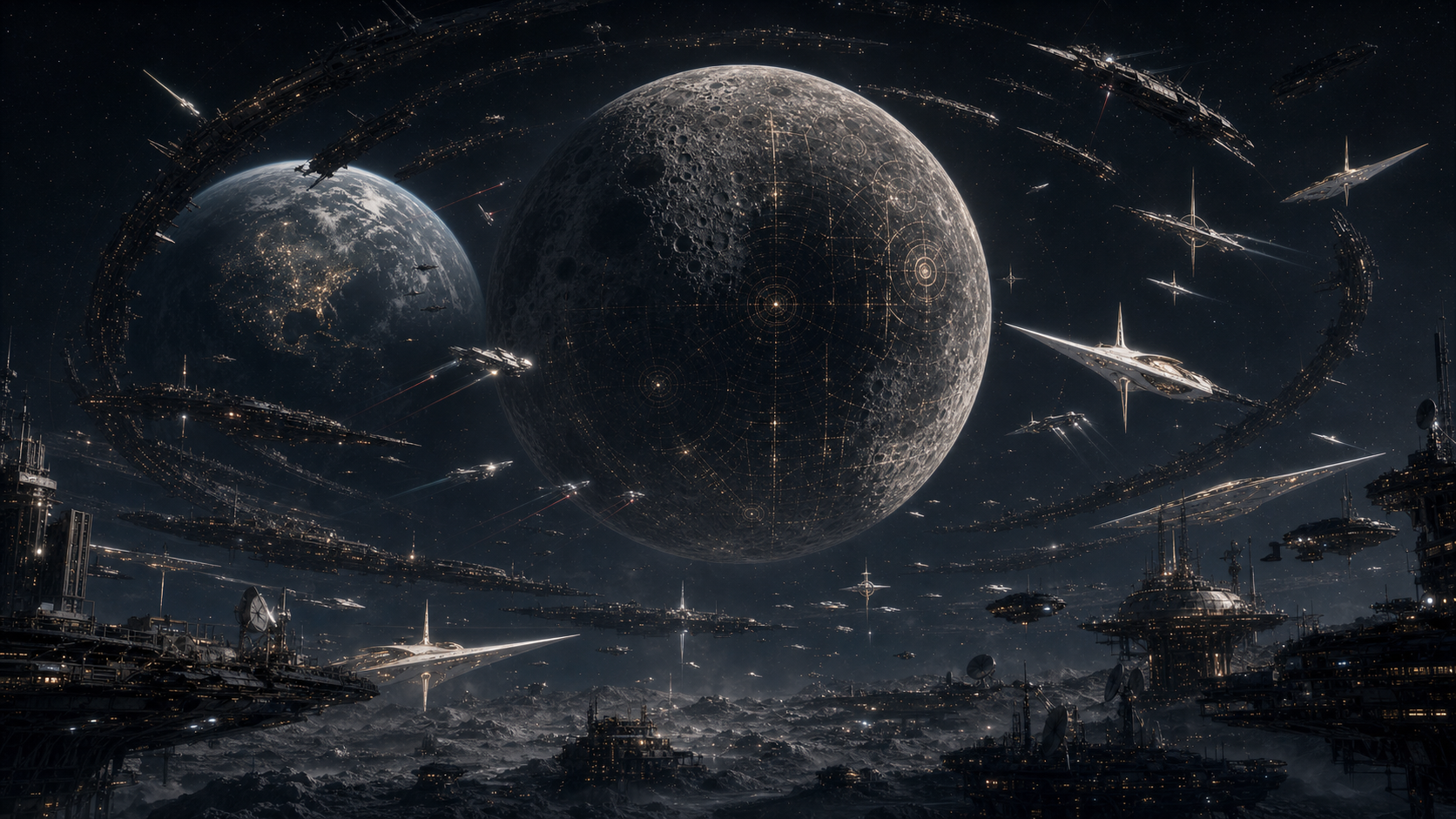 Humanity — Earth and the Moon in contested space